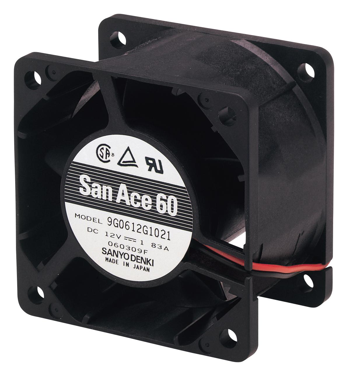 9G0624G1011 AXIAL FAN, 60MM, 24VDC, 65CFM, 58DBA SANYO DENKI