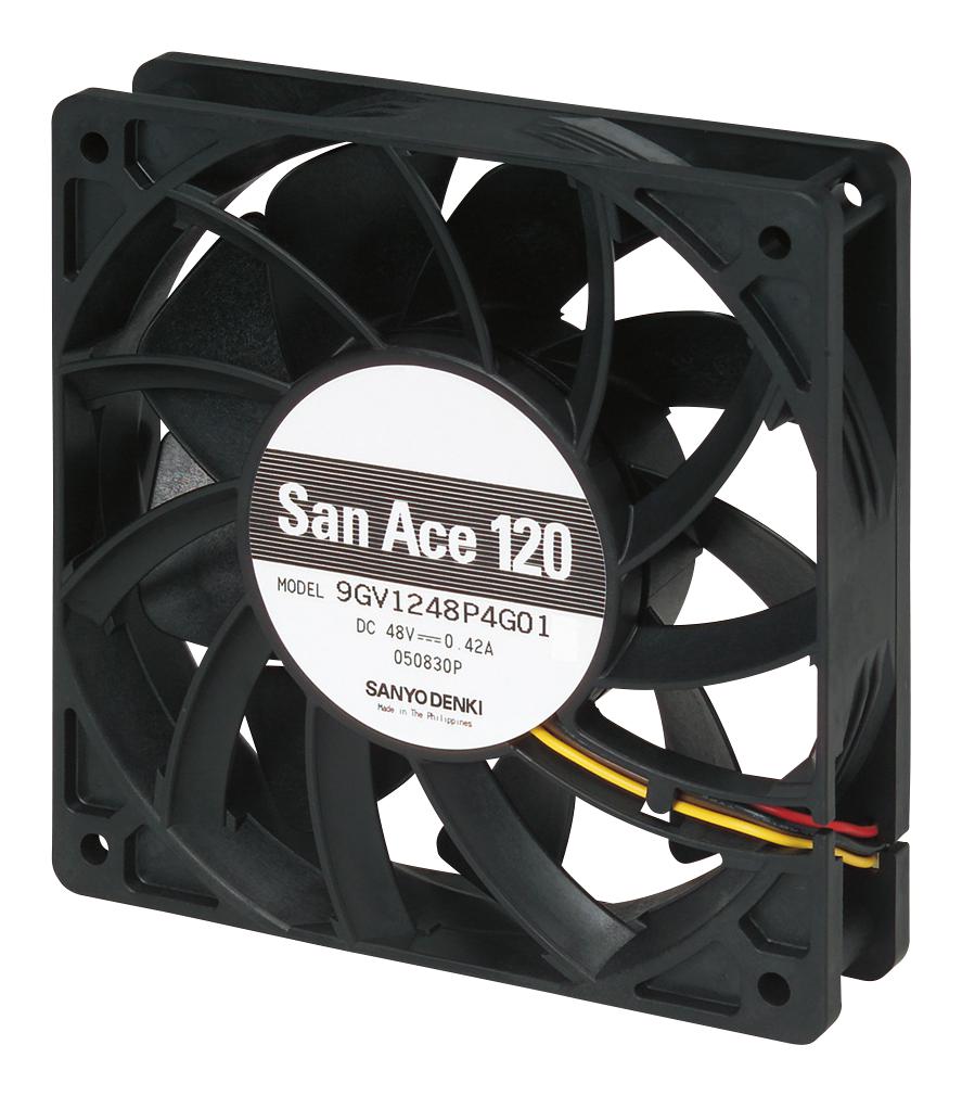9GV1248P4G011 AXIAL FAN, 120MM, 48VDC, 171CFM, 58DBA SANYO DENKI