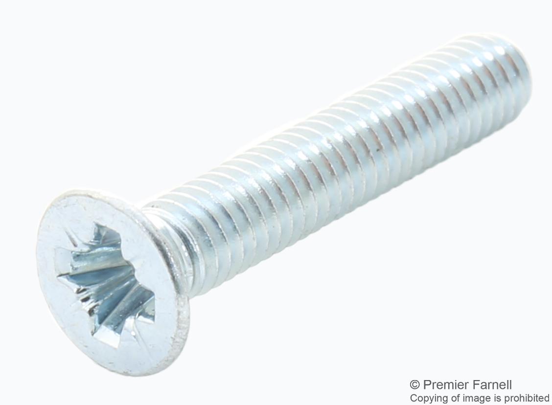 M3.520KRSTMCZ100- POZI CSK HEAD MACHINE SCREW, STEEL, M3 TR FASTENINGS