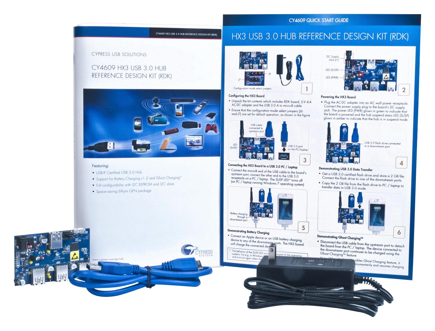 CY4609 DEV BOARD, USB HUB CONTROLLER CYPRESS - INFINEON TECHNOLOGIES