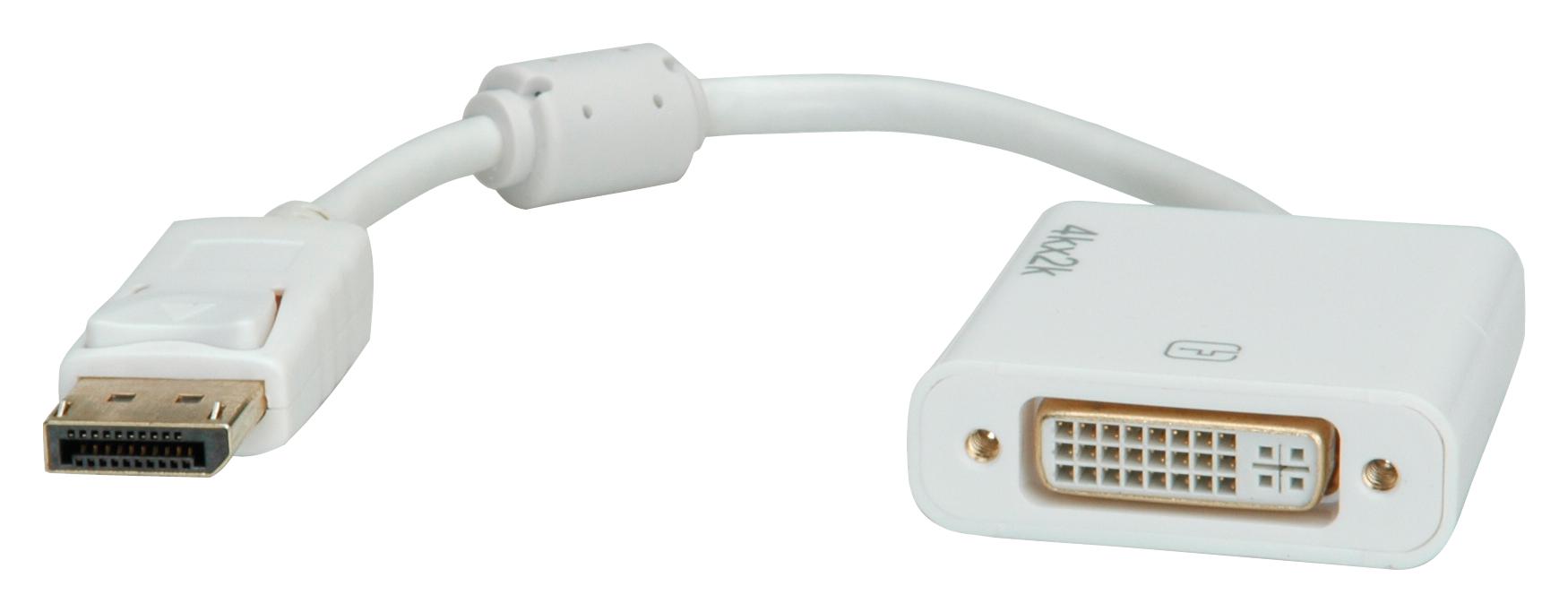 12.03.3136 CABLE, DP-DVI, 150MM, WHITE ROLINE