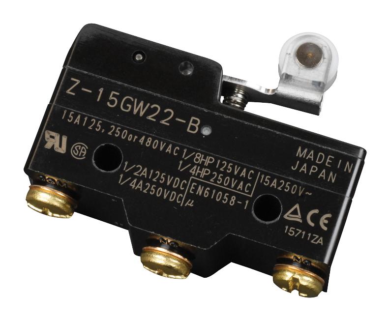 Z-15GW22-B MICRO SW, ROLLER LEVER, SPDT, 15A, 250V OMRON