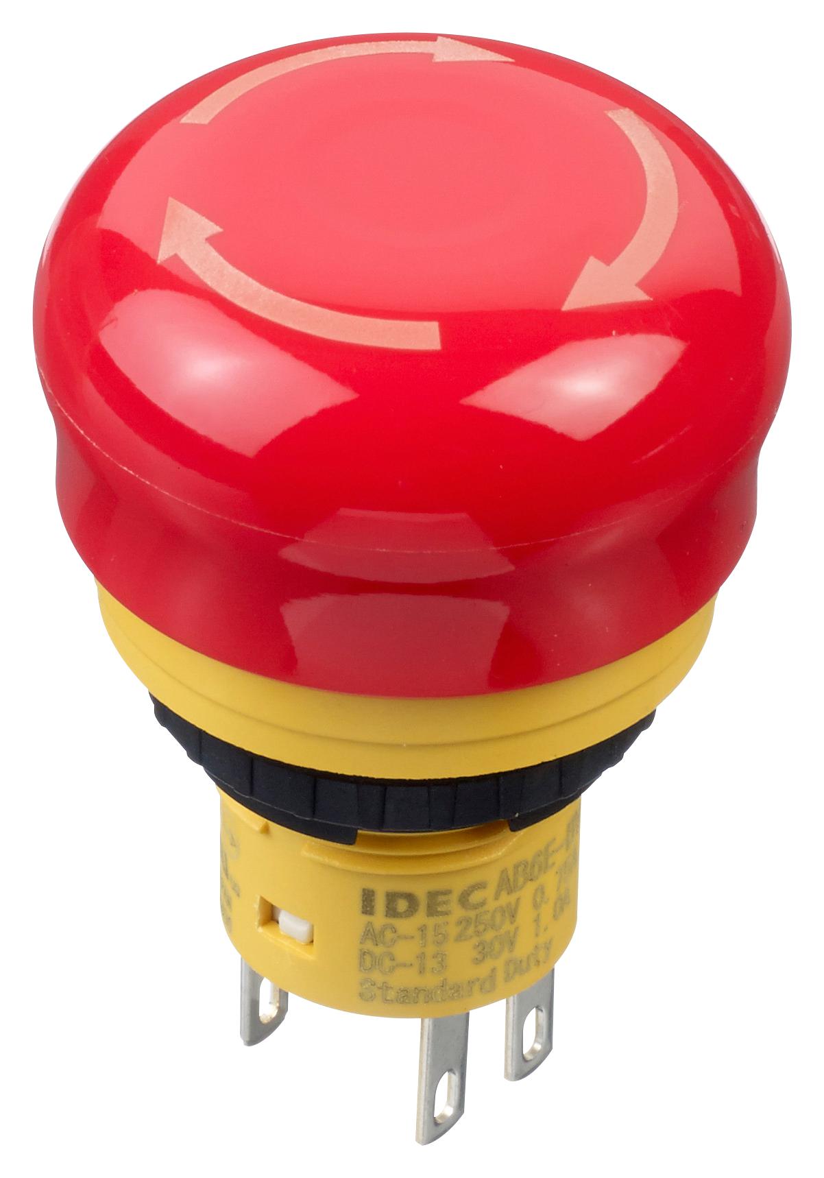 AB6E-3BV02PTRM SWITCH, E-STOP, DPST, 5A, 250VAC IDEC
