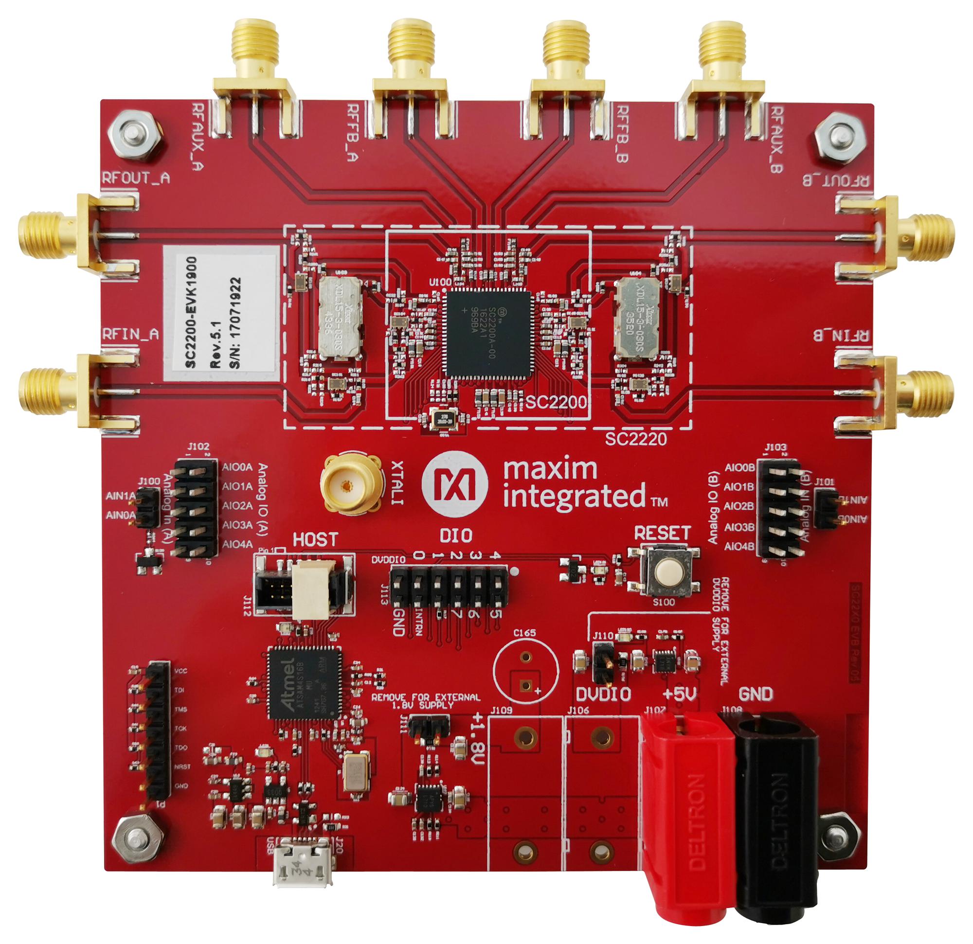 SC2200-EVK1900 EVAL BRD, 1800-2200MHZ 2 PATH LINEARIZER MAXIM INTEGRATED / ANALOG DEVICES
