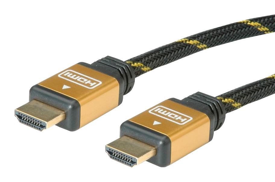 11.04.5508 AUDIO CABLE, HDMI A PLUG, 15M, BLK/YEL ROLINE