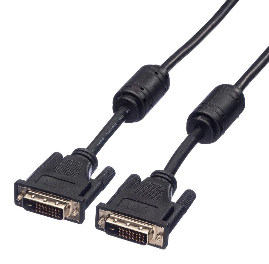 11.04.5521 AUDIO CABLE, DVI-D PLUG, 1M, BLACK ROLINE