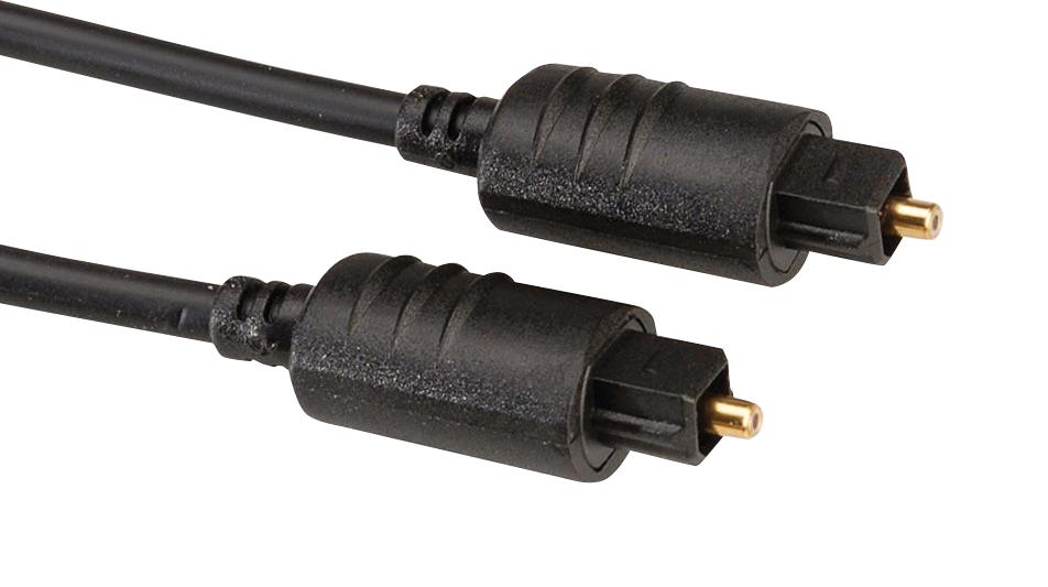 11.09.4382 AUDIO CABLE, TOSLINK PLUG, 2M, BLACK ROLINE