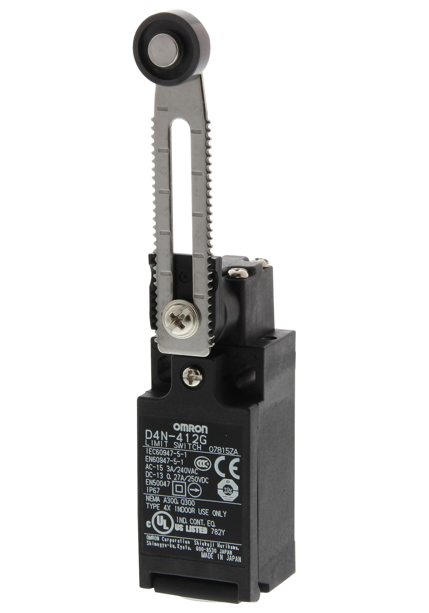 D4N412G LIMIT SWITCH, SPST-NC/NO, 240VAC, 3A OMRON
