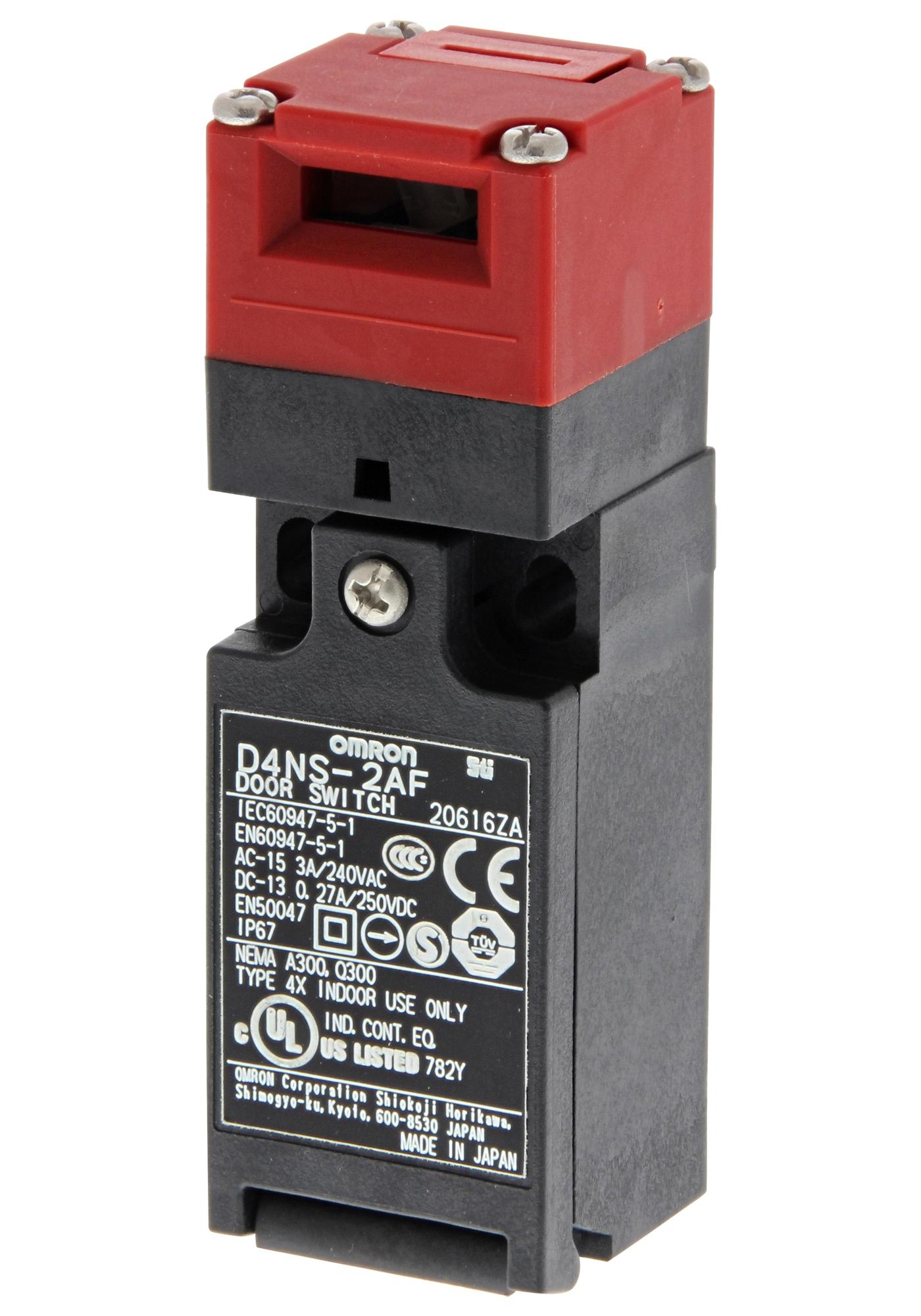 D4NS4CF SAFETY INTERLOCK SW, DPST/SPST, 240VAC OMRON