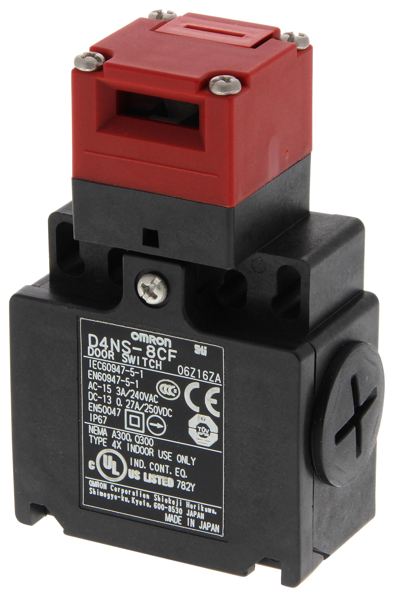 D4NS8CF SAFETY INTERLOCK SW, DPST/SPST, 240VAC OMRON