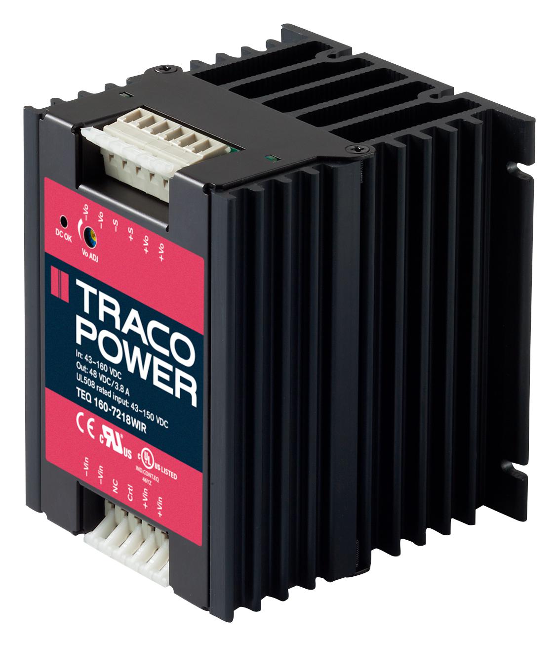 TEQ 160-7218WIR DC-DC CONVERTER, 48V, 3.8A TRACO POWER