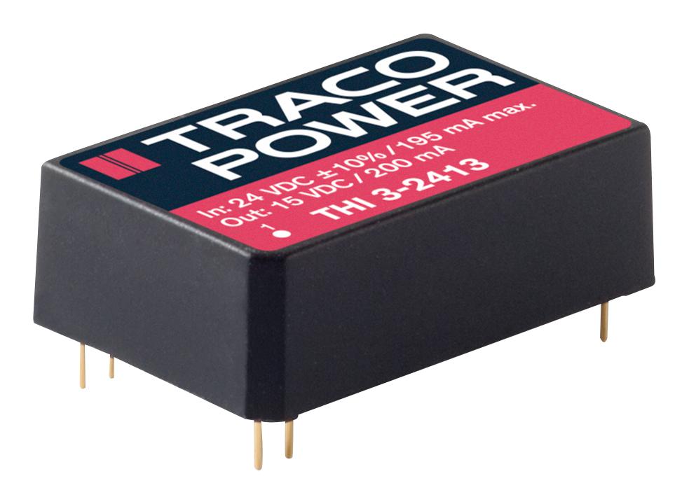 THI 3-2413 DC-DC CONVERTER, 15V, 0.2A TRACO POWER