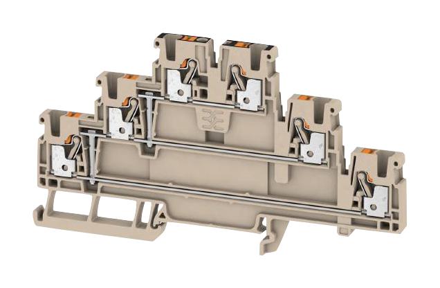 2428540000 TERMINAL BLOCK, DIN RAIL, 6POS, 12AWG WEIDMULLER