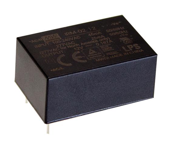 IRM-02-3.3 POWER SUPPLY, AC-DC, 3.3V, 0.6A MEAN WELL