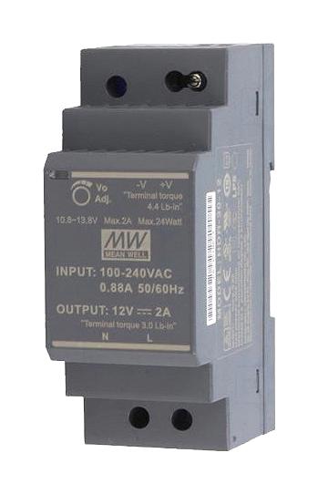 HDR-30-15 POWER SUPPLY, AC-DC, 15V, 2A MEAN WELL