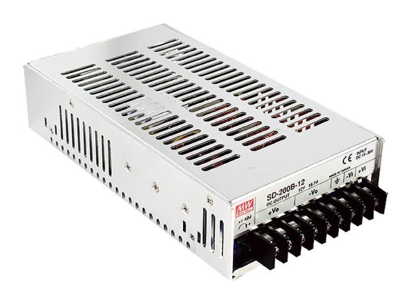 SD-200D-12 DC-DC CONVERTER, 12V, 16.7A MEAN WELL