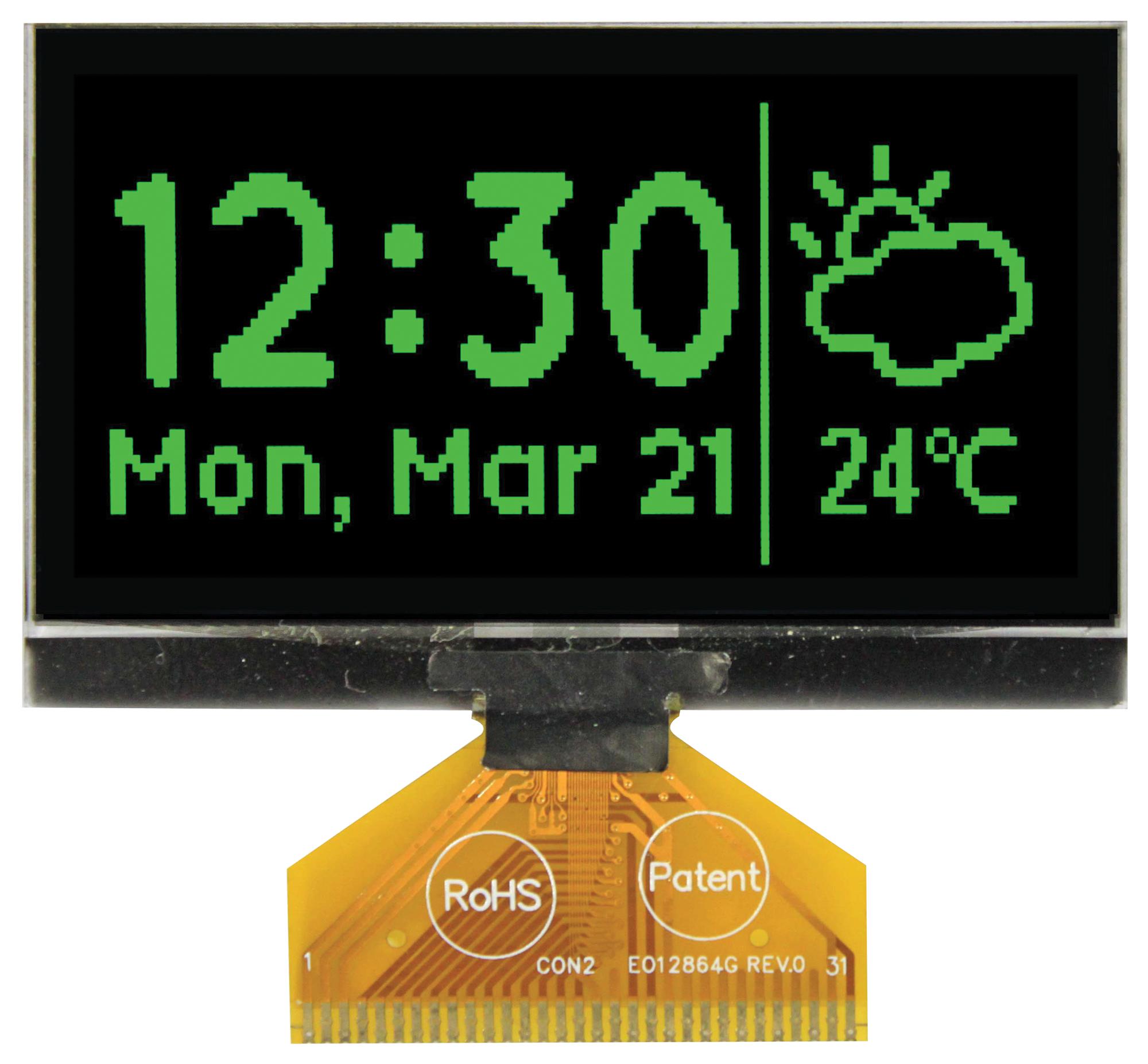 MCOT128064E1V-GM DISPLAY, OLED GRAPHIC, TAB, 128X64PIXELS MIDAS