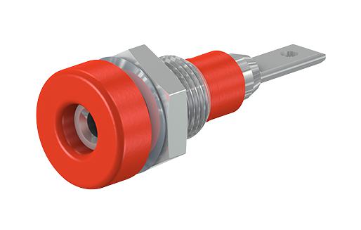 23.0030-22 BANANA JACK, 2MM, 10A, QC, RED STAUBLI