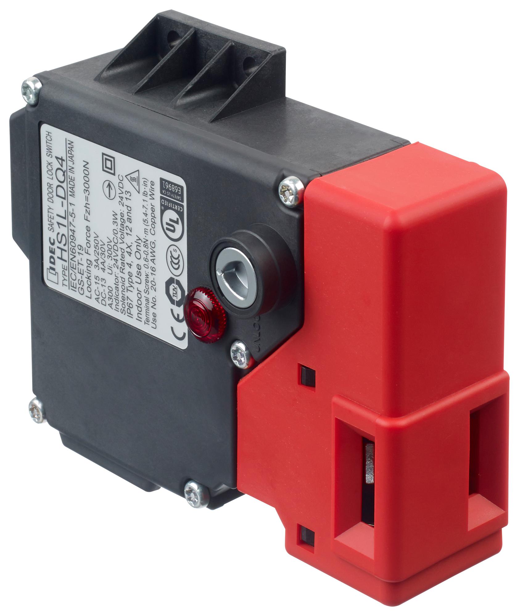 HS1L-DQ44KMSR-R SAFETY SW, DPST-NO, 4PST-NC, 10A, 250VAC IDEC