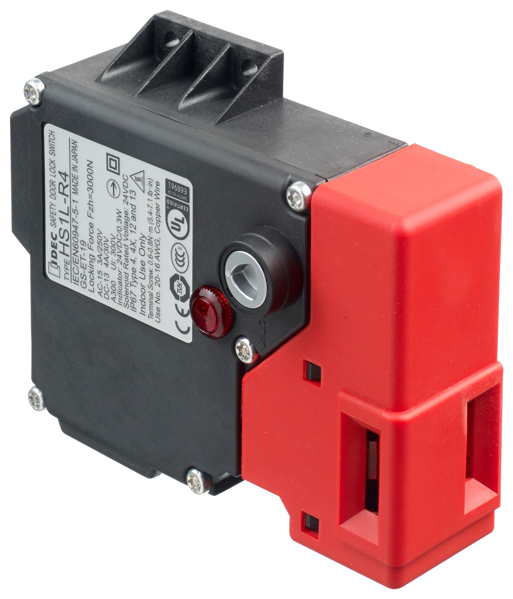 HS1L-R44KMSRM-R SAFETY SW, 5PST-NC, SPST-NO, 10A, 250VAC IDEC