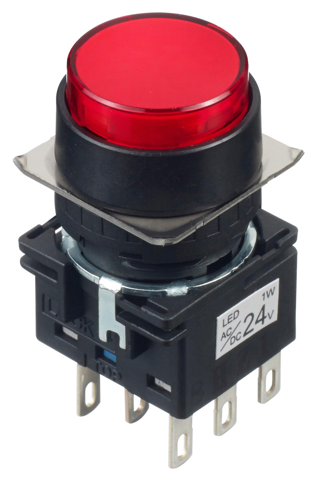 LB1L-A1T64R PB SWITCH, DPDT, 24VAC/DC, SOLDER, RED IDEC