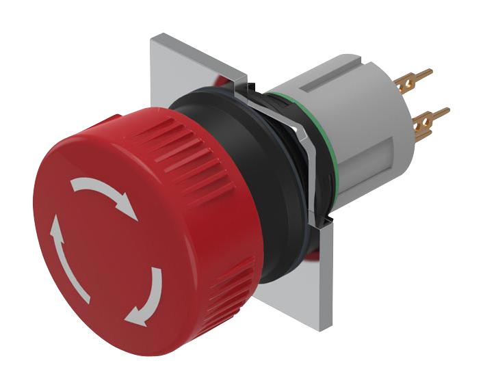 51-252.026 E-STOP PB SW, DPST-NC, 0.1A, 42V, SOLDER EAO