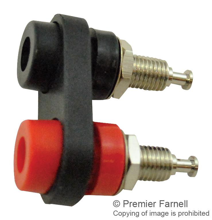 BU-P2269 DUAL 4MM BANANA JACK, BLK/RED, PANEL MUELLER ELECTRIC