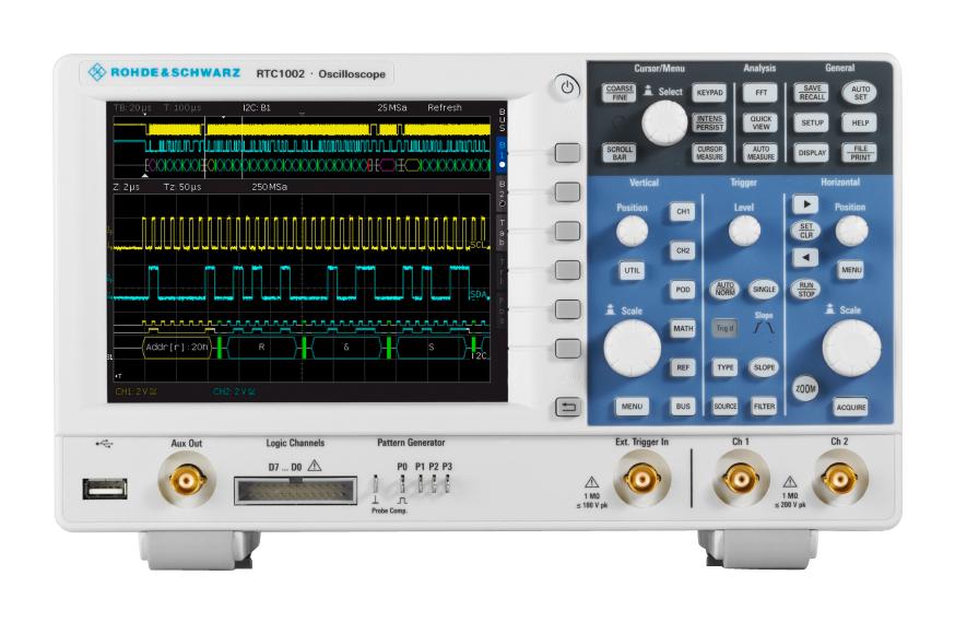 RTC1002EDU OSCILLOSCOPE, 50MHZ, 2GSPS, LCD COLOR ROHDE & SCHWARZ