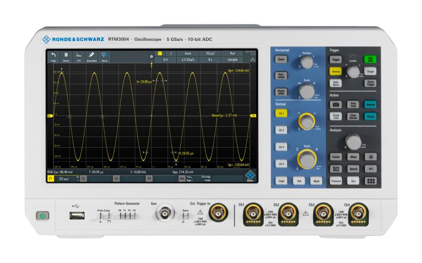RTM3004 + RTM-B242 (RTM3K-24) DIGITAL OSC, 200MHZ, 4+16 CH, 3YEAR ROHDE & SCHWARZ