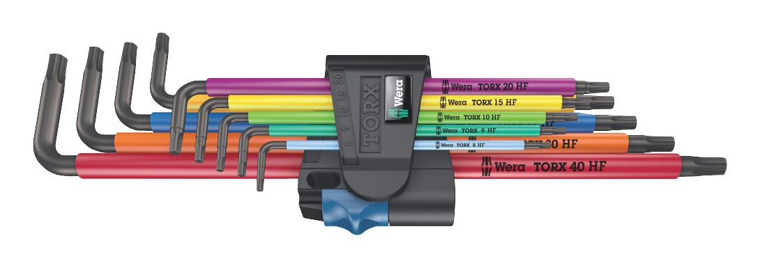 967/9 TX XL MULTICOLOUR HF 1 MULTICOLOUR L-KEY SET W/HF, LONG, 9PCS WERA