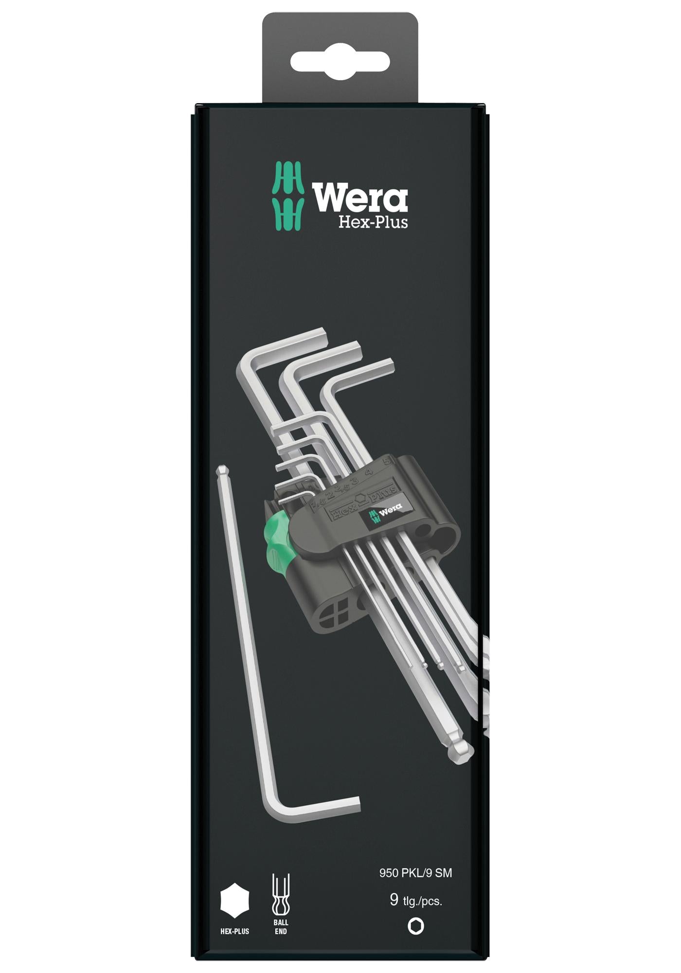 950/9 HEX-PLUS 1 SB HEX L-KEY SET, METRIC, 9PC WERA