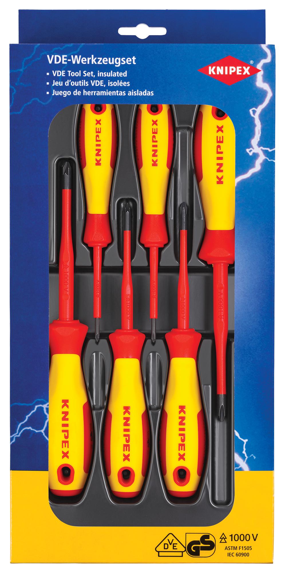 00 20 12 V03 SCREWDRIVER SET, 6PC KNIPEX