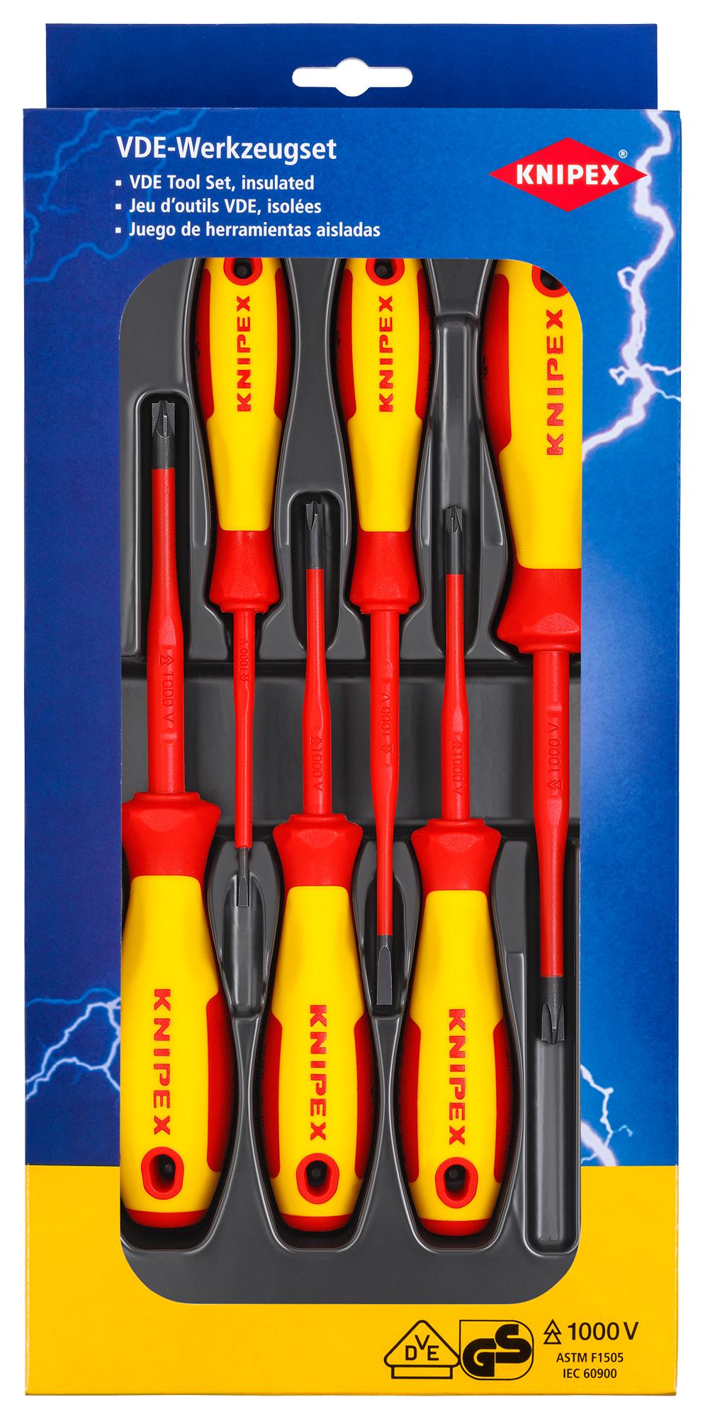 00 20 12 V05 SCREWDRIVER SET, 6PC KNIPEX