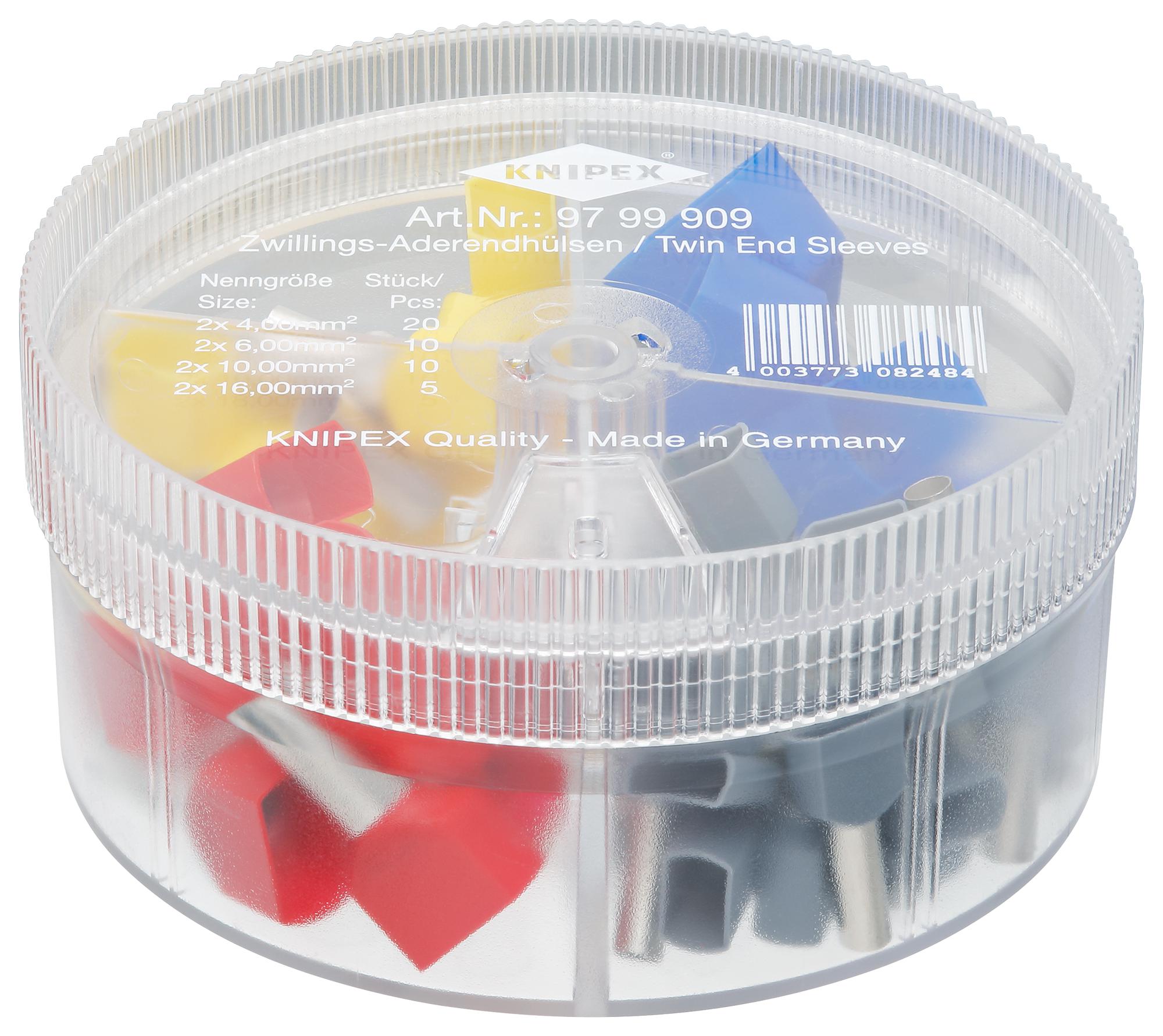 97 99 909 TWIN END FERRULE TERM KIT W/BOX, 200PC KNIPEX