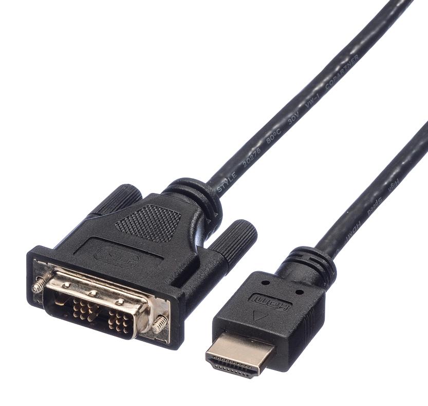 11.04.5516 CABLE, DVI-D TO HDMI A PLUG, BLACK, 1.5M ROLINE