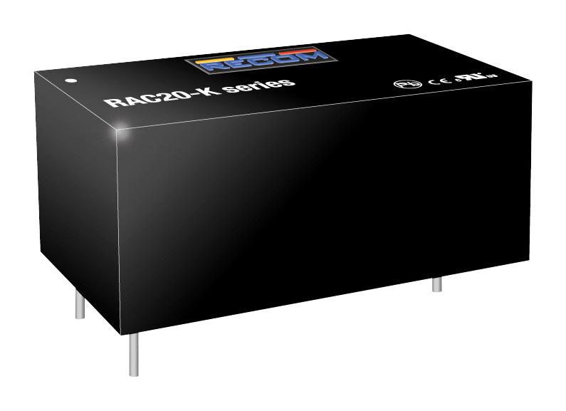 RAC20-05SK POWER SUPPLY, AC-DC, 5V, 4A RECOM POWER