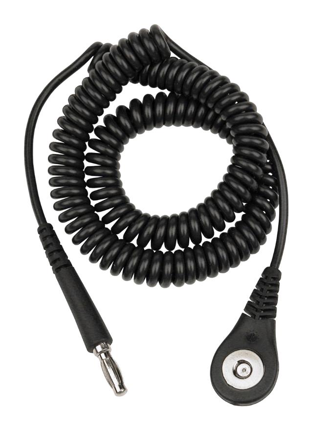 09181 COIL CORD, SNAP, 3.65M, BLACK SCS