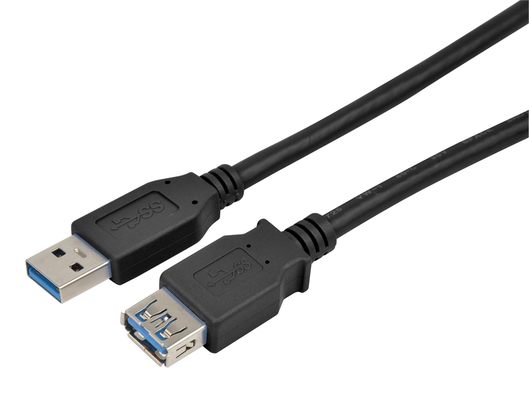 MC002724 USB CORD, 2.0 TYPE A PLUG-RCPT, 6FT, BLK MULTICOMP