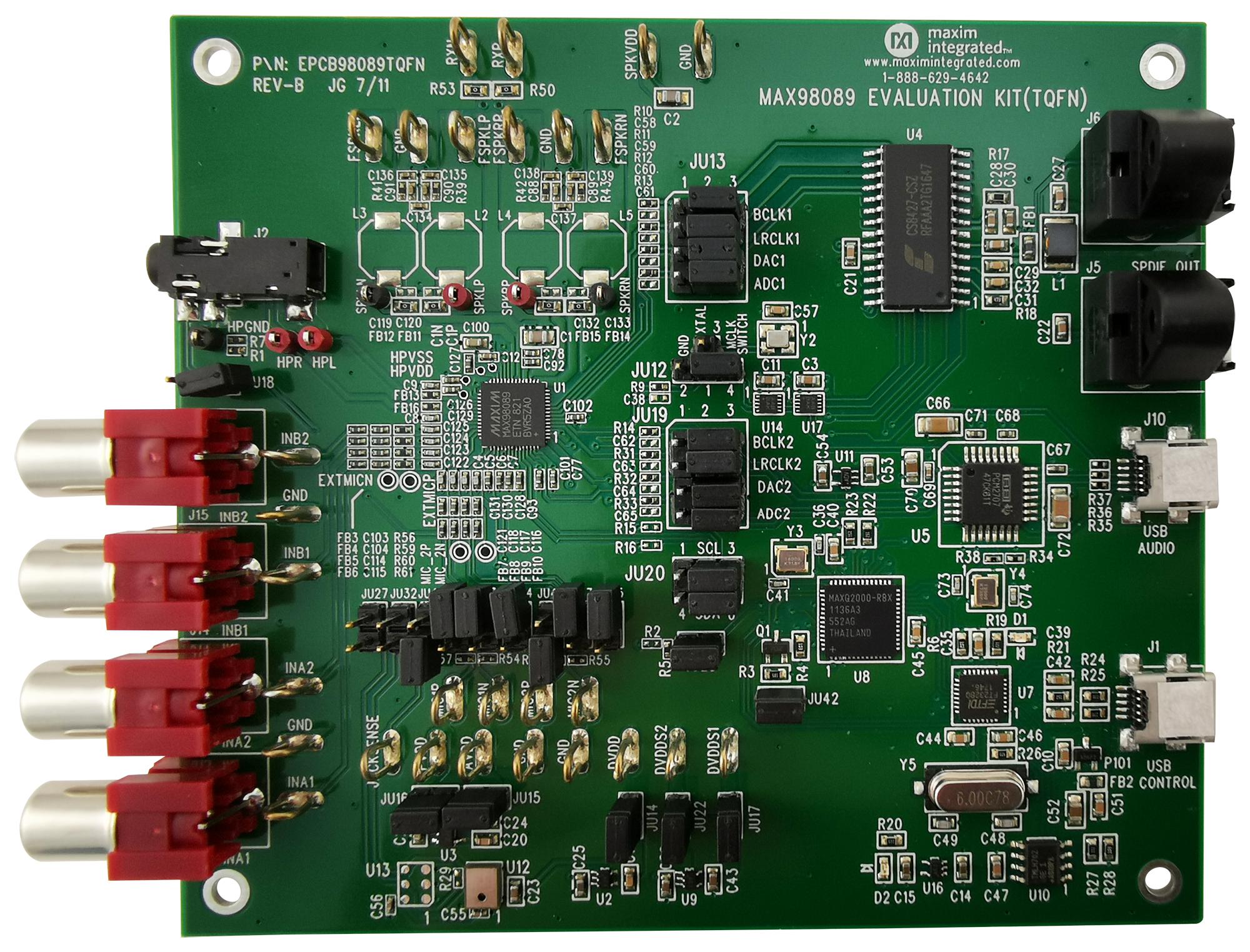 MAX98089EVKIT#TQFN EVAL KIT, STEREO AUDIO CODEC MAXIM INTEGRATED / ANALOG DEVICES