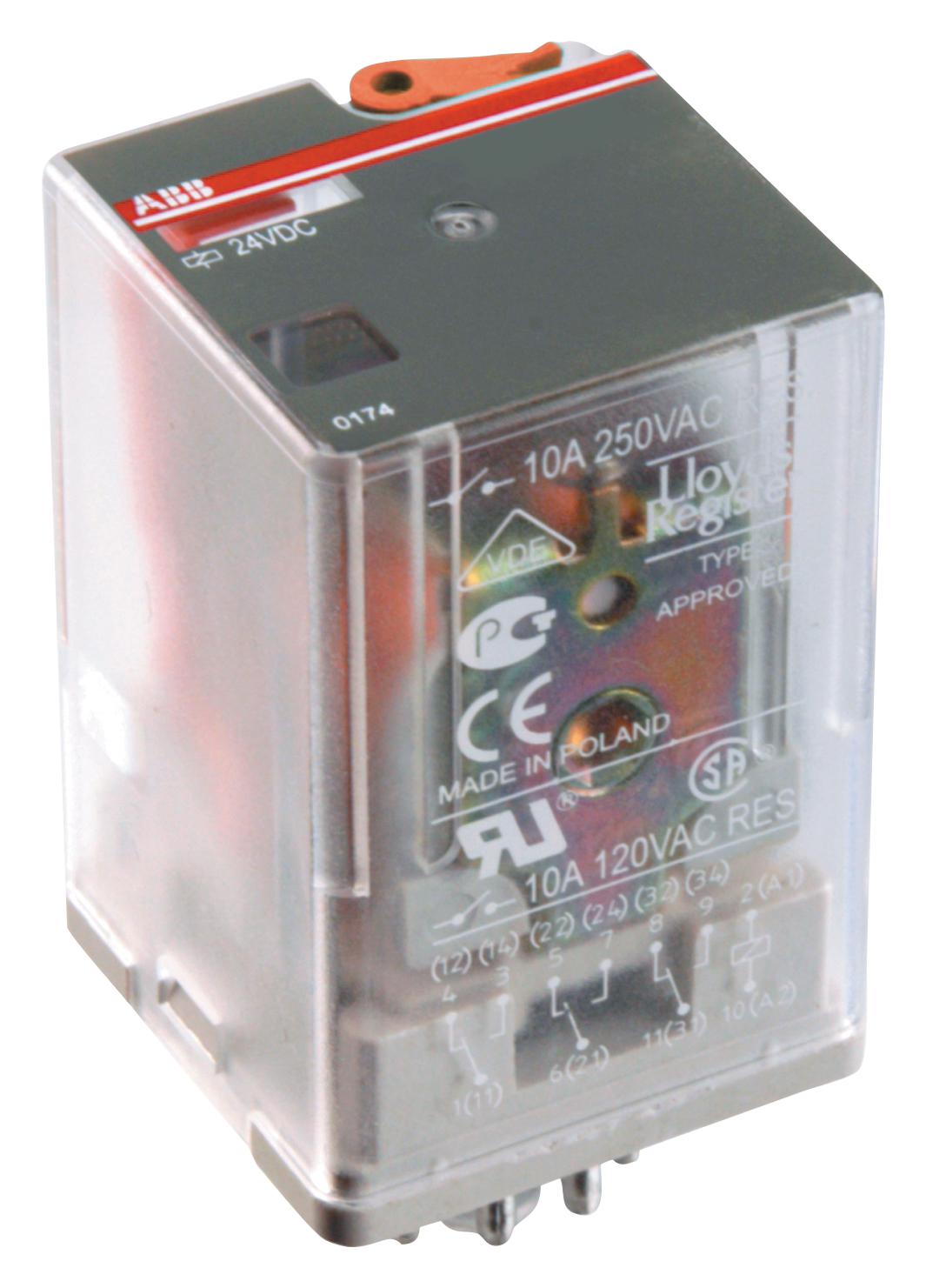1SVR405622R0000 POWER RELAY, 3PDT, 10A, 250V, SOCKET ABB