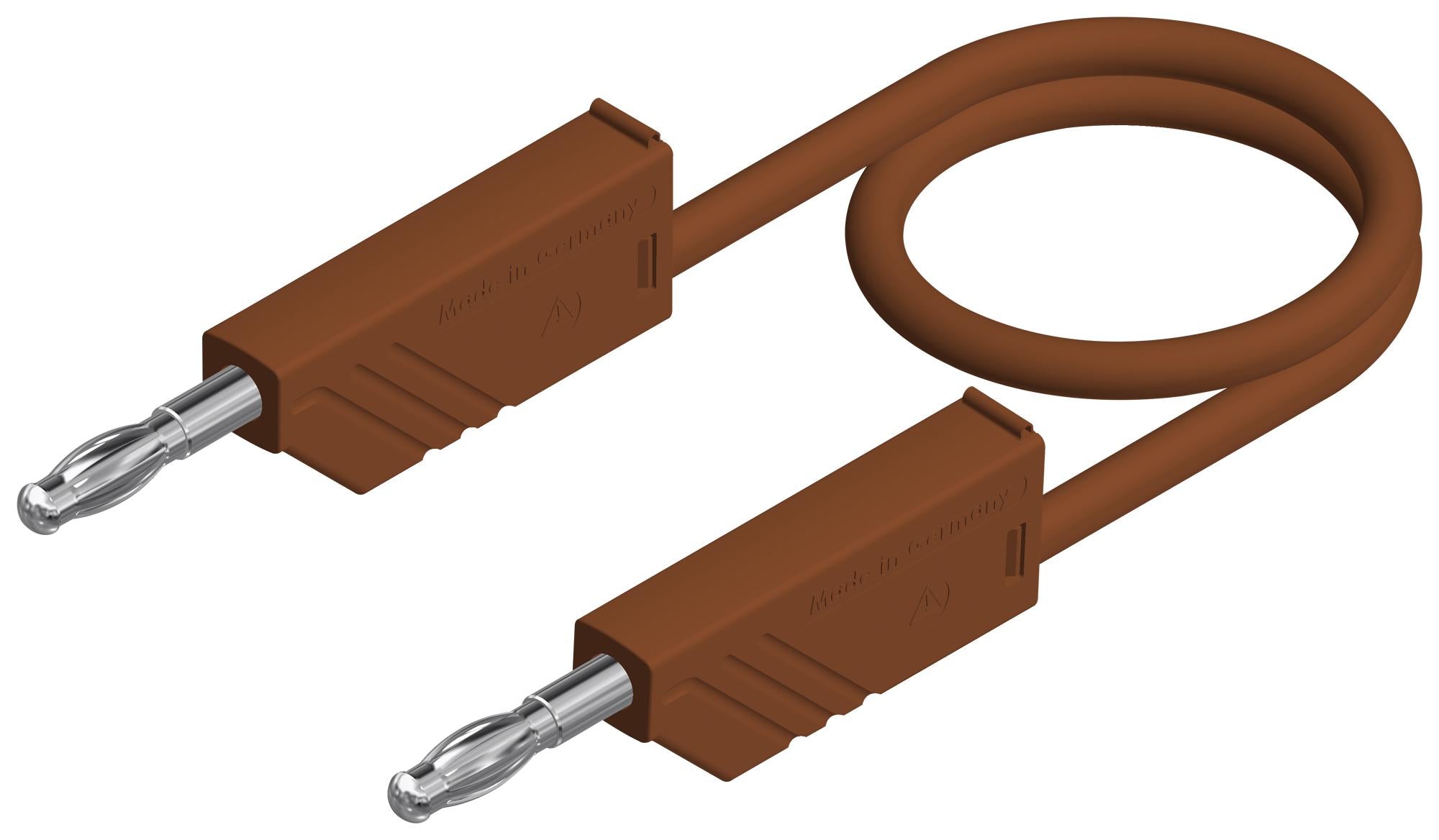 934059105 TEST LEAD, 4MM BANANA PLUG, BROWN, 250MM HIRSCHMANN TEST AND MEASUREMENT
