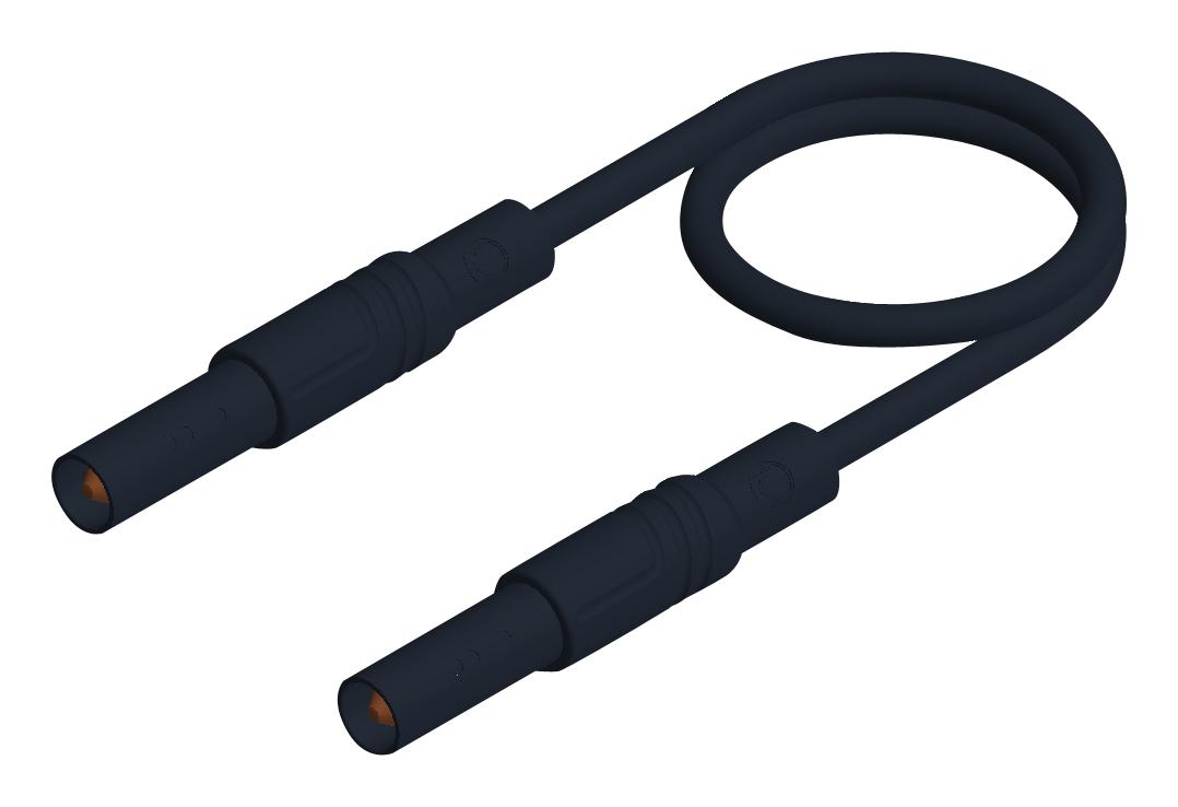 934072100 TEST LEAD, 4MM BANANA PLUG, BLACK, 500MM HIRSCHMANN TEST AND MEASUREMENT