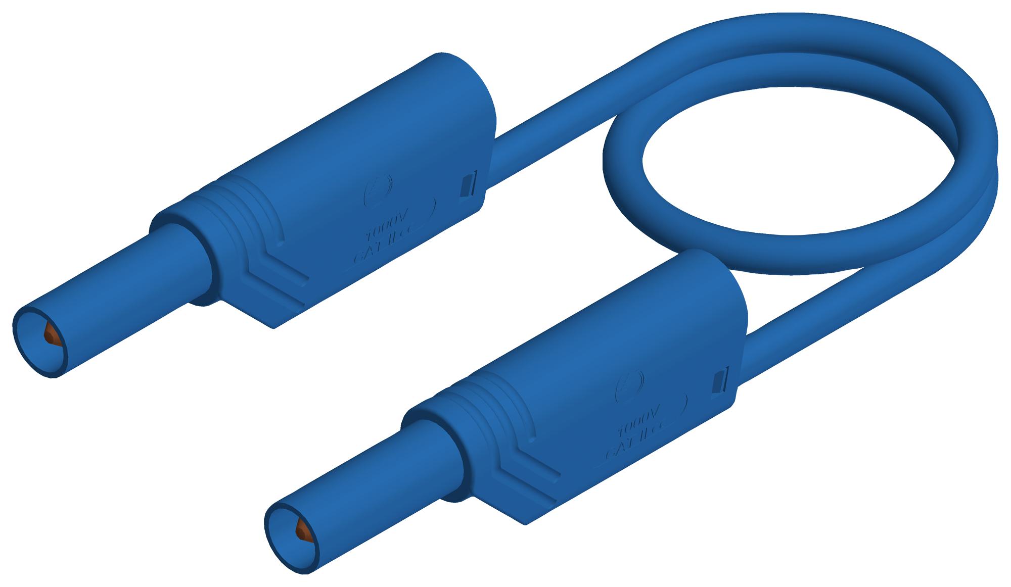 934168102 TEST LEAD, 4MM BANANA PLUG, BLUE, 500MM HIRSCHMANN TEST AND MEASUREMENT