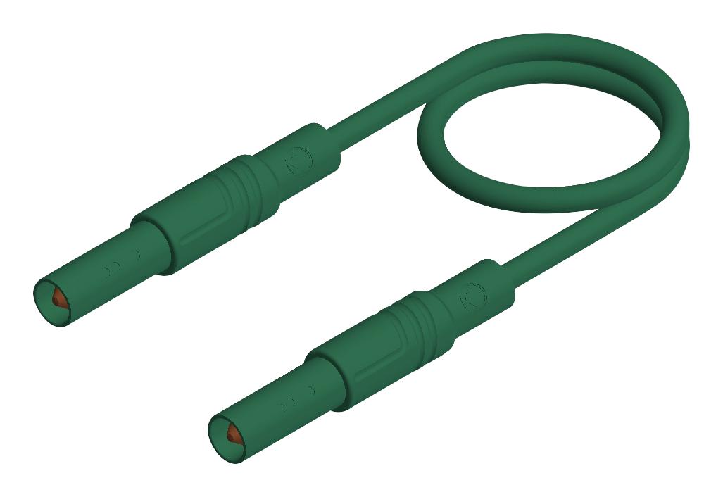 934172104 TEST LEAD, 4MM BANANA PLUG, GREEN, 500MM HIRSCHMANN TEST AND MEASUREMENT