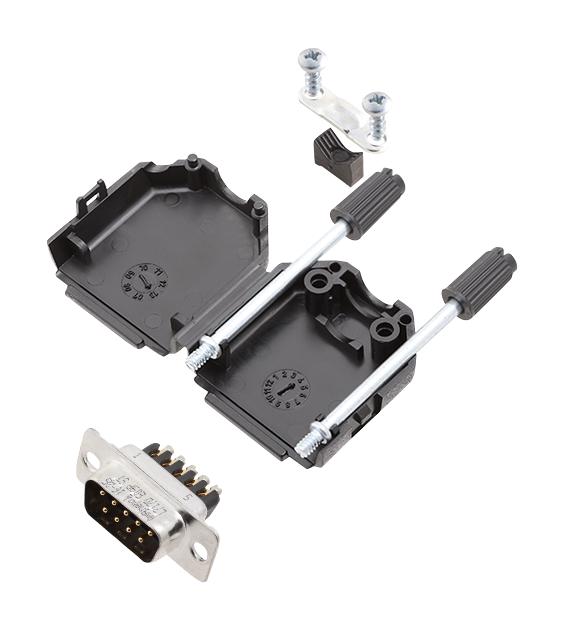 L17DPPK15-BK+L717DA15PST D SUB CONNECTOR, PLUG, 15POS, SCREW AMPHENOL ICC