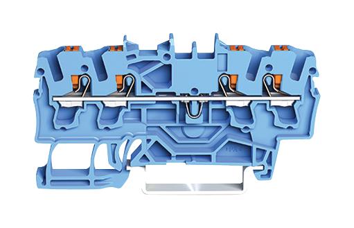 2202-1404 TERMINAL BLOCK, DINRAIL, 4WAYS, 12AWG WAGO
