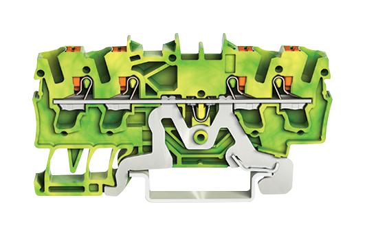 2202-1407 TERMINAL BLOCK, DINRAIL, 4WAYS, 12AWG WAGO