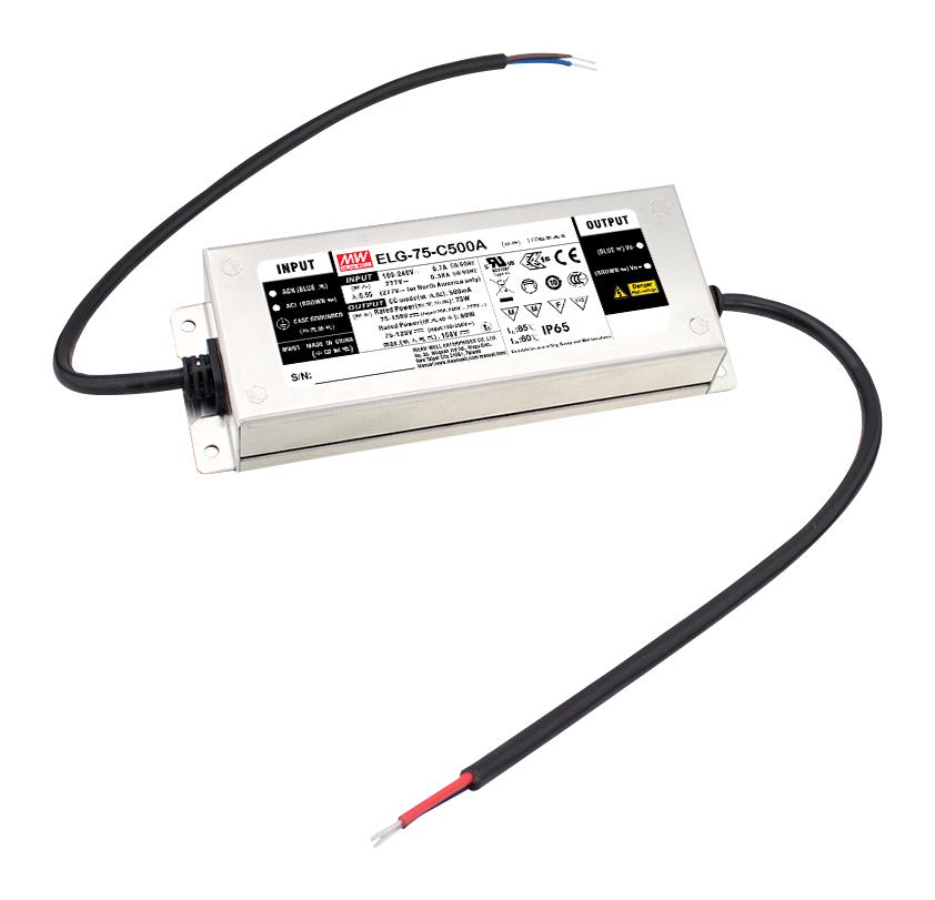 ELG-75-C1050A LED DRIVER PSU, AC-DC, 71V, 1.05A MEAN WELL