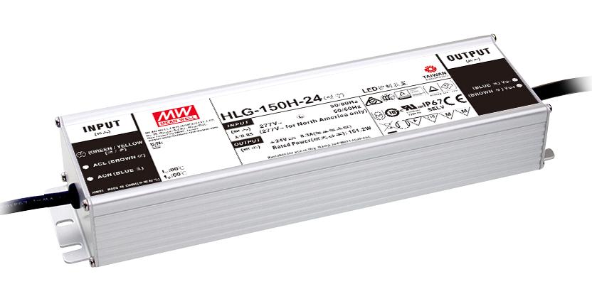 HLG-150H-24 LED DRIVER PSU, AC-DC, 24V, 6.3A MEAN WELL