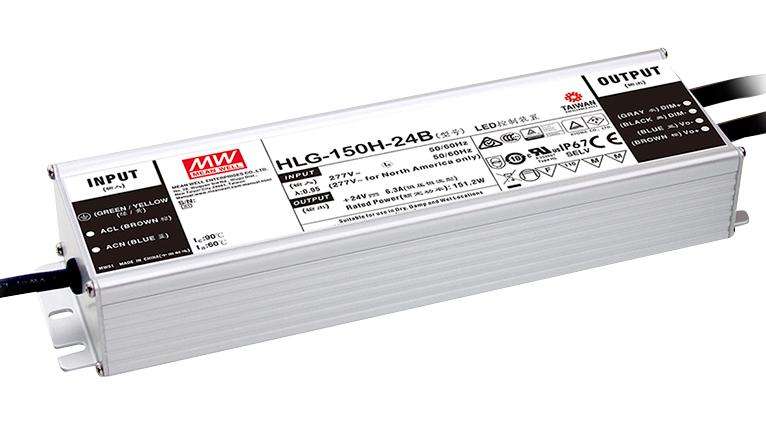 HLG-150H-36B LED DRIVER PSU, AC-DC, 36V, 4.2A MEAN WELL
